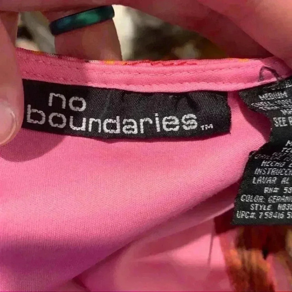 Vintage Y2K floral mesh mini dress cap sleeve pink orange 2000s - Picture 5 of 6